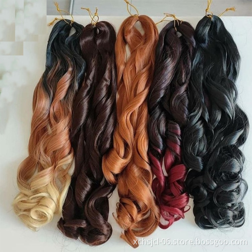 Spiral Curly Hair French Curl Crochet Braids Kenya Pony Style Deep Wave Hair Extensions Trendy Hairstyle for Women